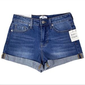 NWT | BP. Mid Rise Roll Cuff Stretch Denim Shorts in Authentic Blue Wash Size 26